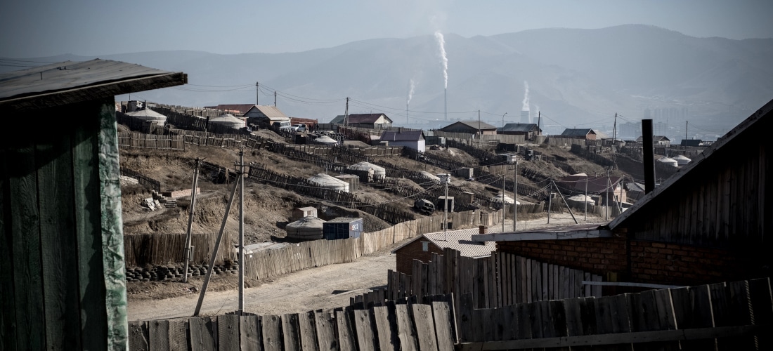 Meeting families on the outskirts of Ulan-Bator in Mongolia