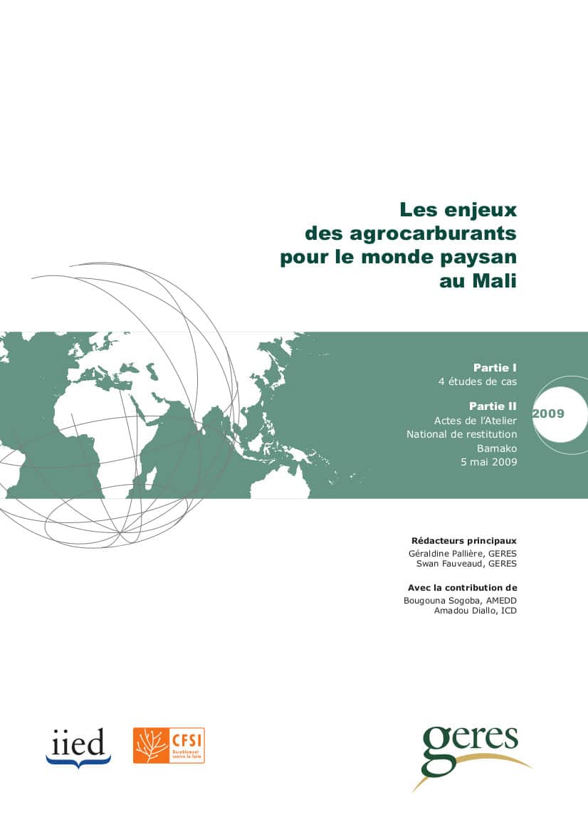 Les enjeux des agrocarburants pour le monde paysan au Mali