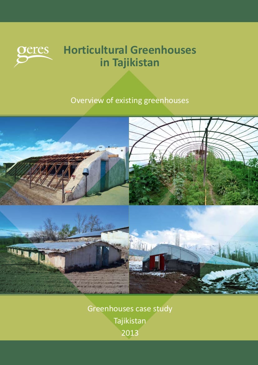 Etude serres horticoles au Tadjikistan