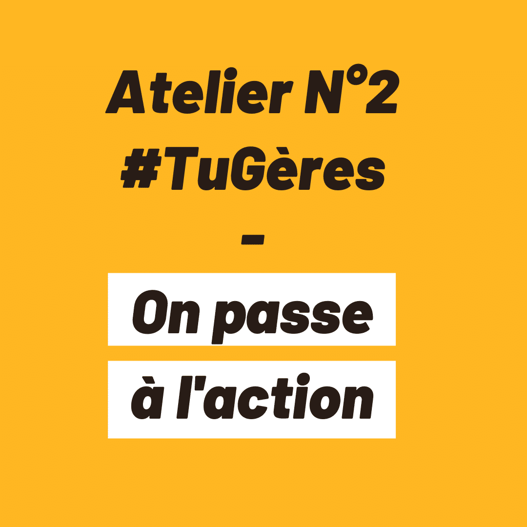 Atelier N°2 Tu Gères- passage à l'action