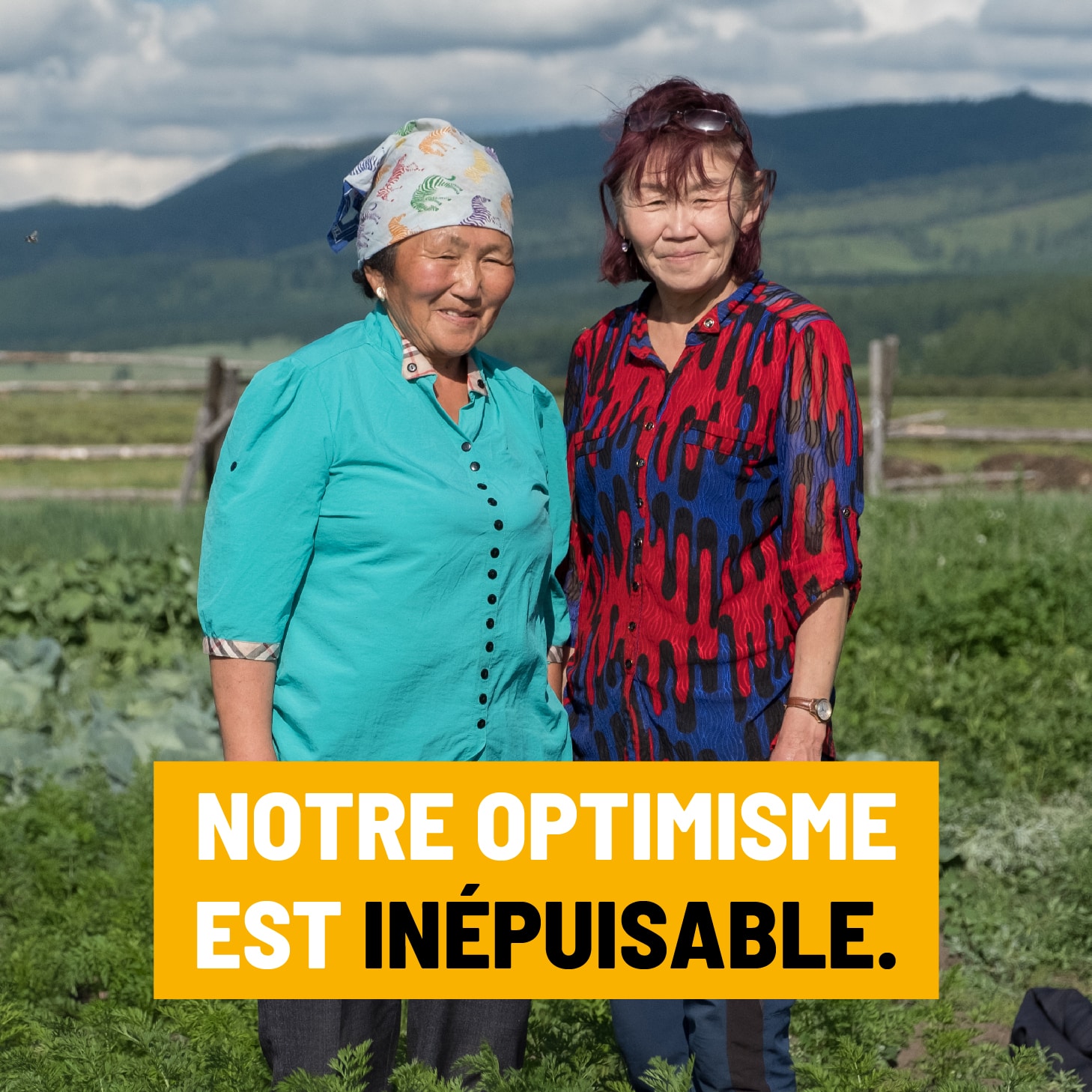 Visuel de campagne de don Geres "notre optimisme est inépuisable"