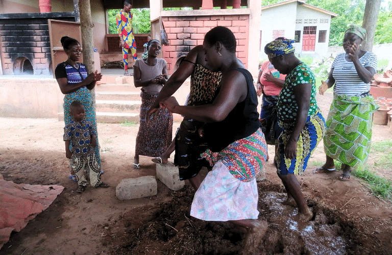 Women food processors in action